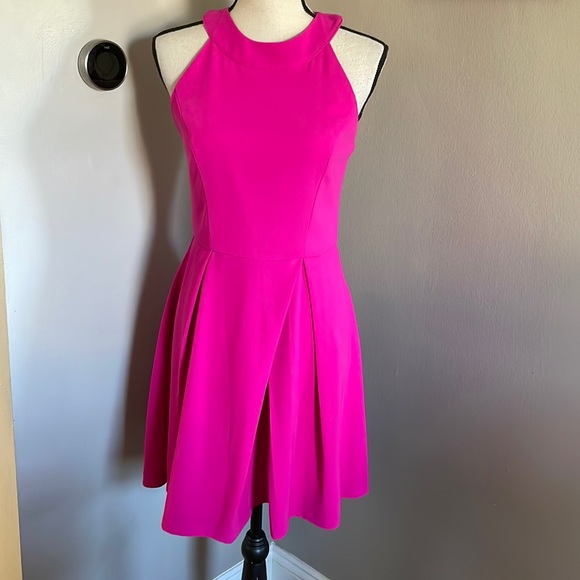 Adelyn Rae fuschia dress Adelyn Rae Cage Back Skater Dress - Picture 5 of 12
